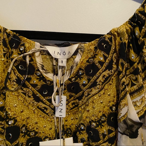 INOA WOMENS SILK Gypsy Top Size 1 (size 10-12) - Picture 4 of 4